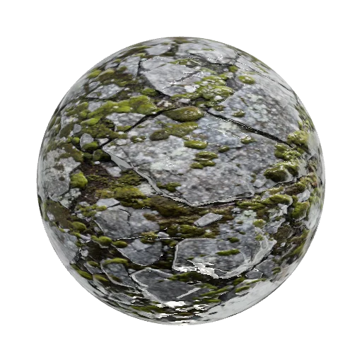 mountain mossy rocks — seamless stone PBR material preview