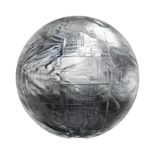 Metal glossy foil for Insulation, for huge props — seamless metal PBR material preview