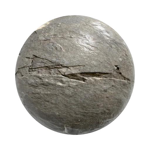 Slightly rough-hewn, gray-brown limestone exposed… — seamless stone PBR material preview