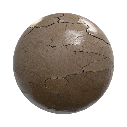 Dry, heavily cracked earth ground texture, dark muted… — seamless ground PBR material preview