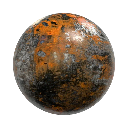 Industrial rusty steel metal with scratches and dents — seamless metal PBR material preview
