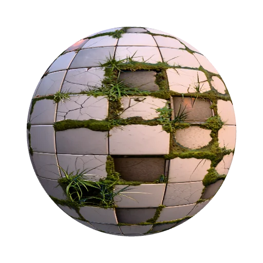 Portal 2 test chamber wall, moss, grass, realistic, 4ķ — seamless organic PBR material preview