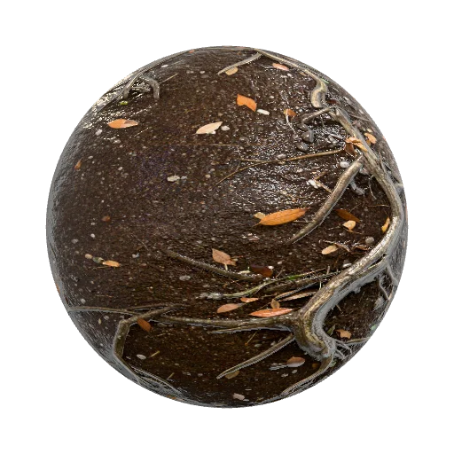 Seamless PBR ground texture, rich forest soil and dark… — ground PBR material preview