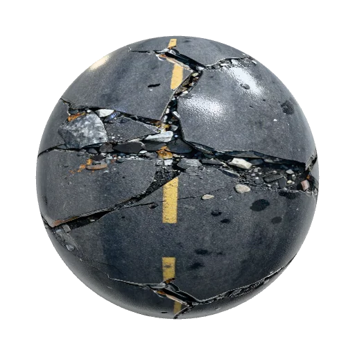 Seamless tileable PBR texture of destroyed city bridge… — ground PBR material preview