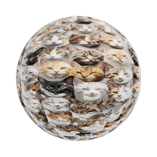кошачьи мордочки, каждая мордочка уникальна по внешнему… — seamless organic PBR material preview