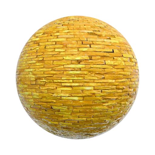 Seamless PBR texture of yellow bricks road from the… — seamless stone PBR material preview