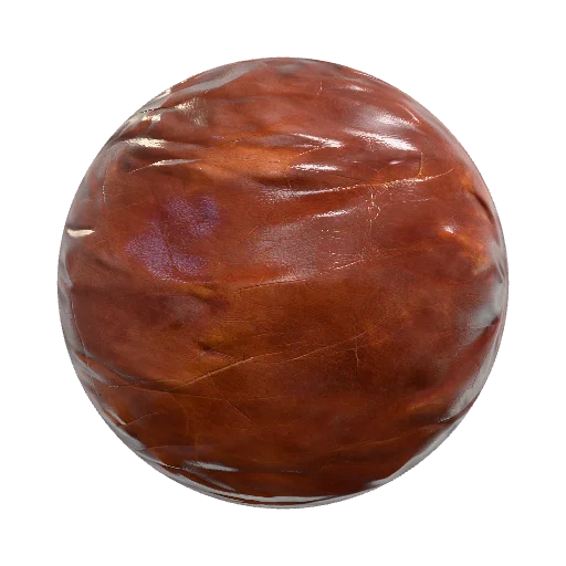 Worn leather saddle, cracked and creased from heavy use — seamless other PBR material preview