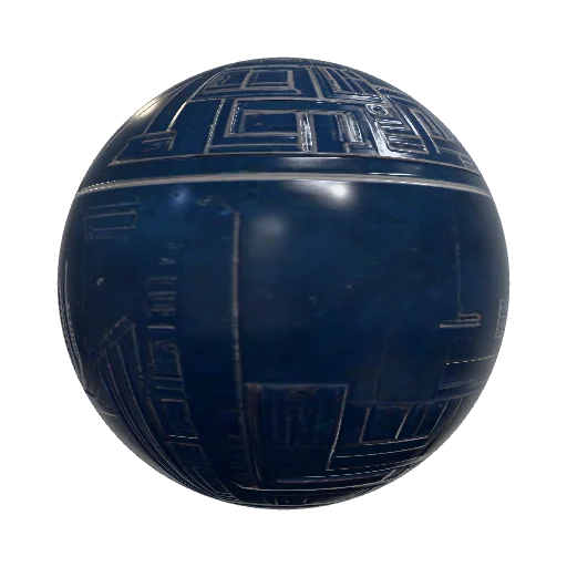 Ancient Alien Metal, flat Dark blue — seamless metal PBR material preview