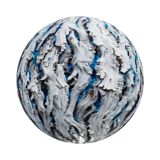 magical 2d tree texture, blue tree aura between bark, white tree bark, rayman vi — seamless organic PBR material preview