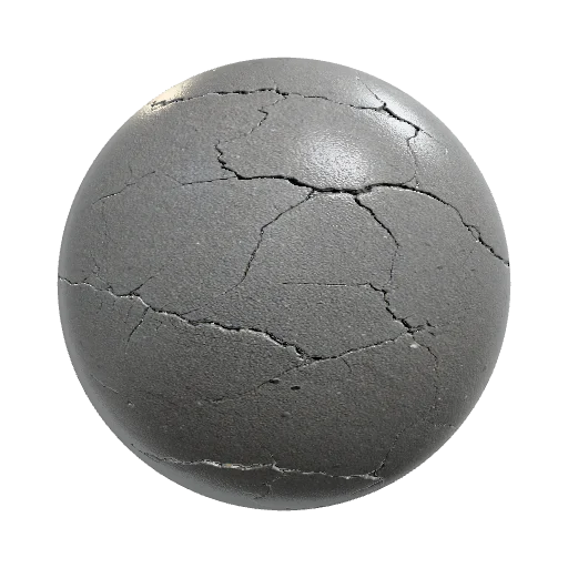 Worn gray asphalt parking lot driveway with broken… — seamless ground PBR material preview