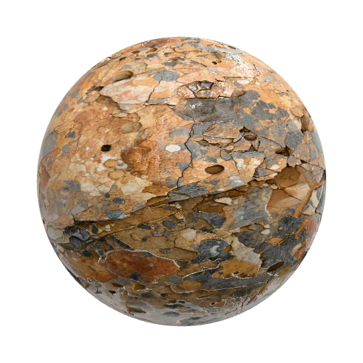 make erroded rock material — seamless stone PBR material preview