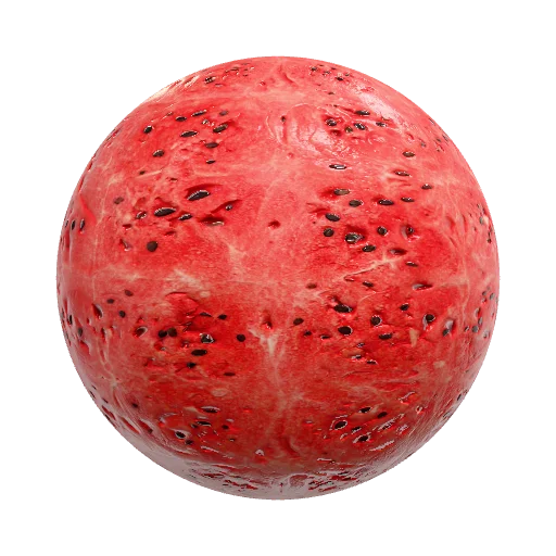 арбуз разрезаный пополам с зеленой шкурой по краю — organic PBR material preview