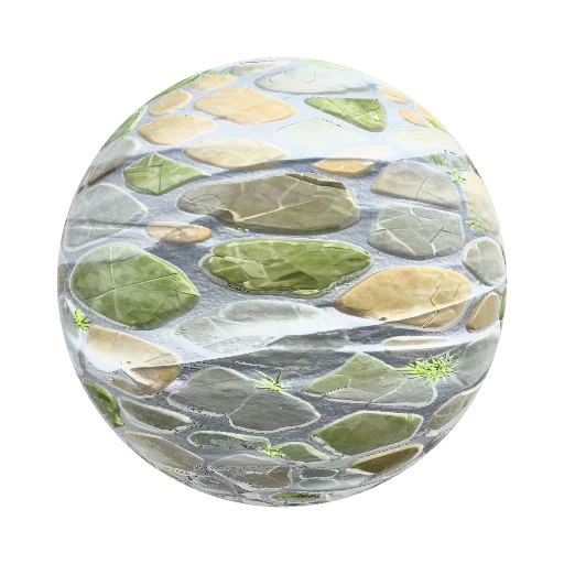 stone road like in the game Genshin Impact — seamless stone PBR material preview