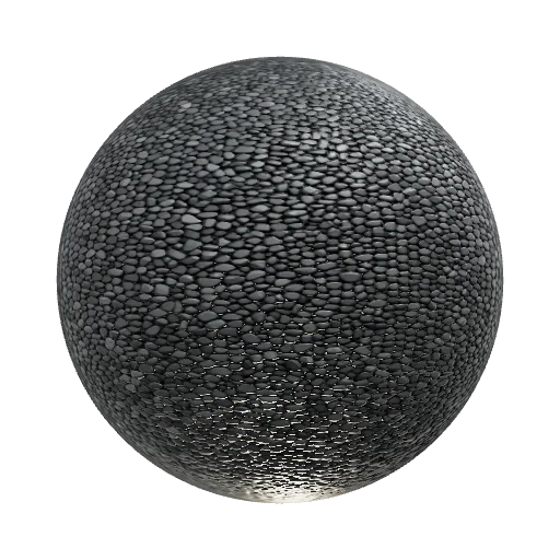 Top-down view of a seamless tileable gravel texture, cel-shading style, dark fantasy comic book aesthetic. Flat cobblest — seamless ground PBR material preview