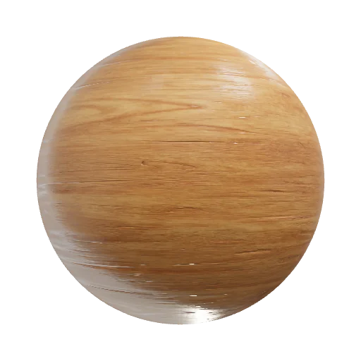 Roughly sanded teak wood, distressed, aged to a golden brown — seamless wood PBR material preview