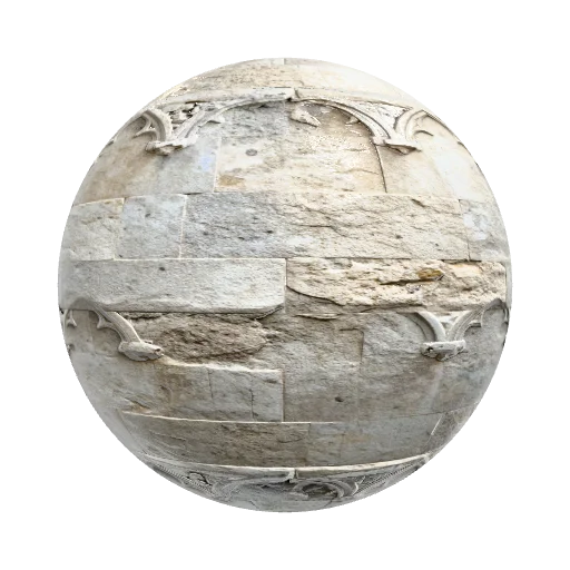 Seamless PBR texture of Notre-Dame de Paris stone wall… — stone PBR material preview
