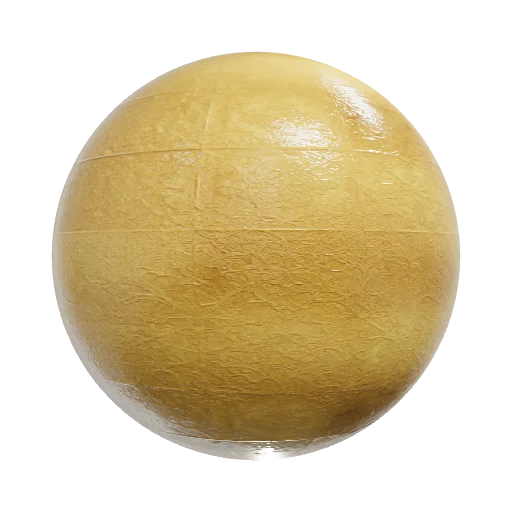 Gold, gilded frame with a floral print embossed on it — seamless metal PBR material preview