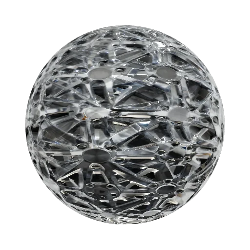 Hyperrealistic vehicle rim texture, shiny silver. PBR. — seamless metal PBR material preview