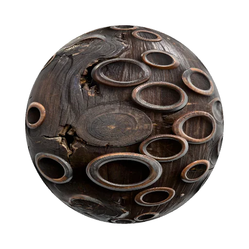 Create a PBR texture of wooden rings made of old wood… — seamless wood PBR material preview