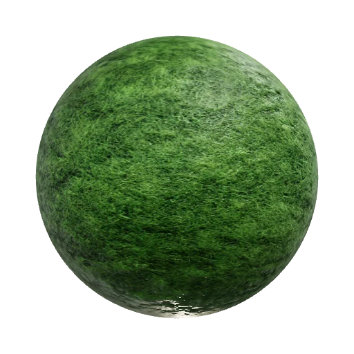 Stylized Scandinavian lawn, warm green grass, clean and… — seamless organic PBR material preview
