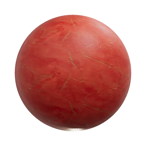 Hand-painted, vintage red Ceramics, highlighted with golden glaze — seamless tile PBR material preview