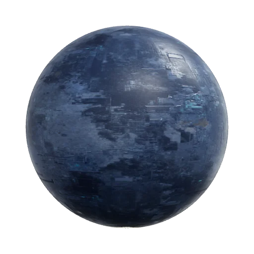 Пиксельная грязная стина в синих тонах — seamless ground PBR material preview