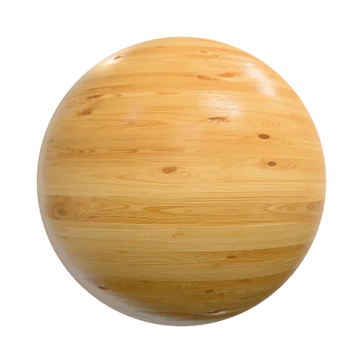 Sanded pine board with medium plank ends and nicks — seamless wood PBR material preview