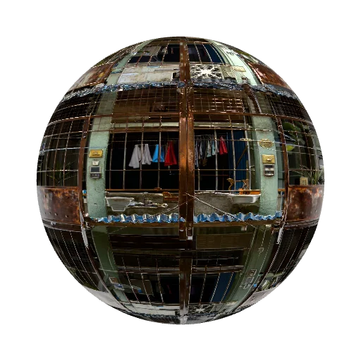 Front-facing, flat orthographic view of a weathered… — metal PBR material preview
