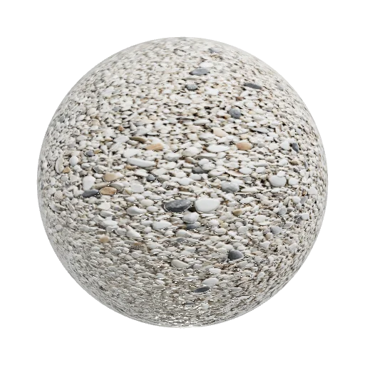 Natural beach shell gravel, crushed seashells, small… — seamless ground PBR material preview