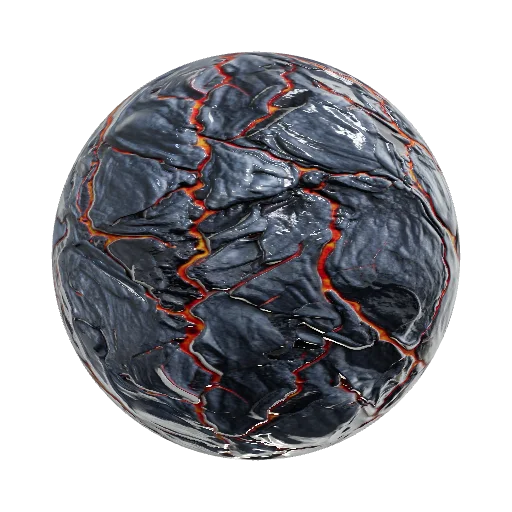 Hyperrealistic cracked lava material. PBR. Reflections — seamless stone PBR material preview