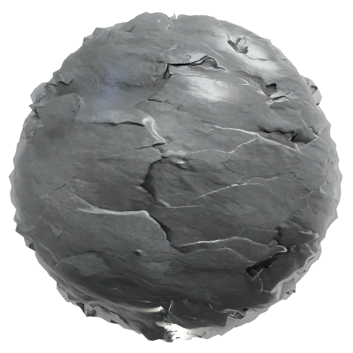 Stylized painterly fantasy stone ground terrain, hand-painted RTS game
texture, weathered grey-slate bedrock, uniform fi — seamless stone PBR material preview
