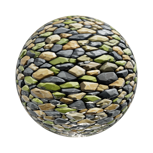 Toon shader, randomising rock — seamless stone PBR material preview